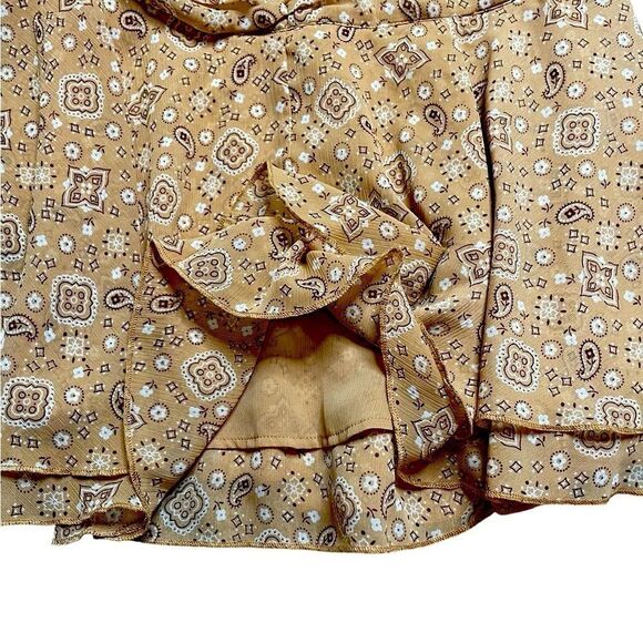 NWT AERIE Wrap Tie Skirt Brown Paisley Size Large - Picture 6 of 9